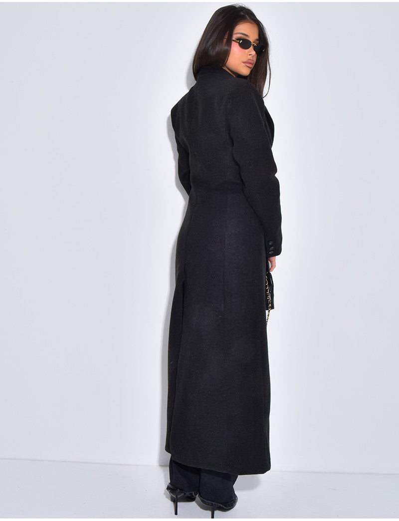 Manteau long en laine cintré