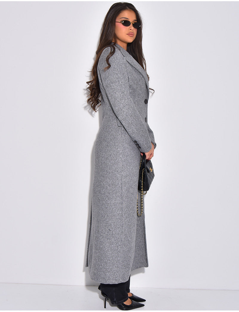 Manteau long en laine cintré