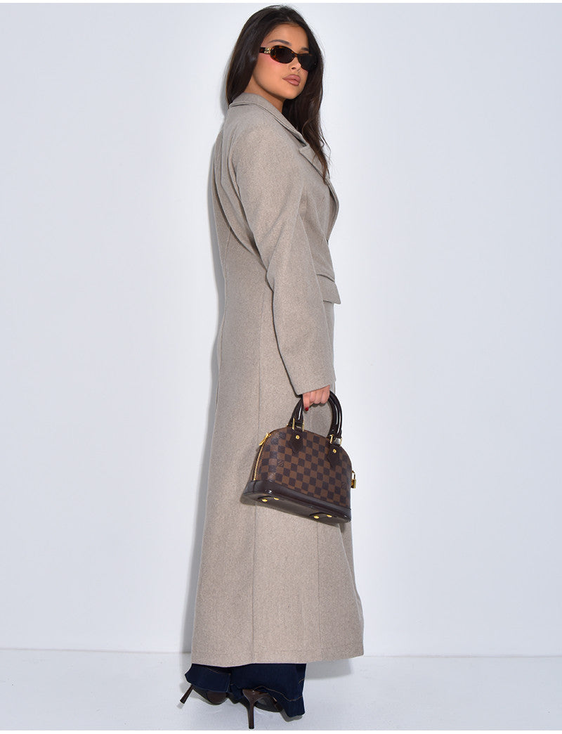 Manteau long en laine cintré