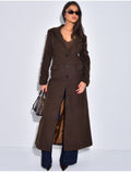 Manteau long en laine cintré