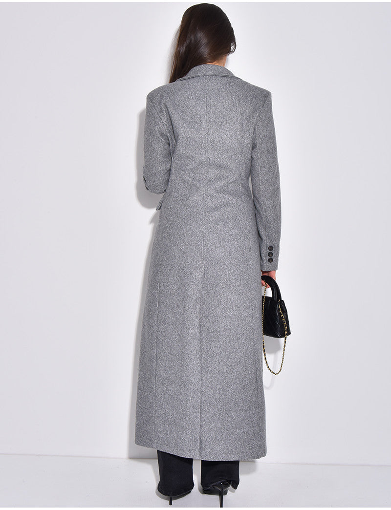 Manteau long en laine cintré