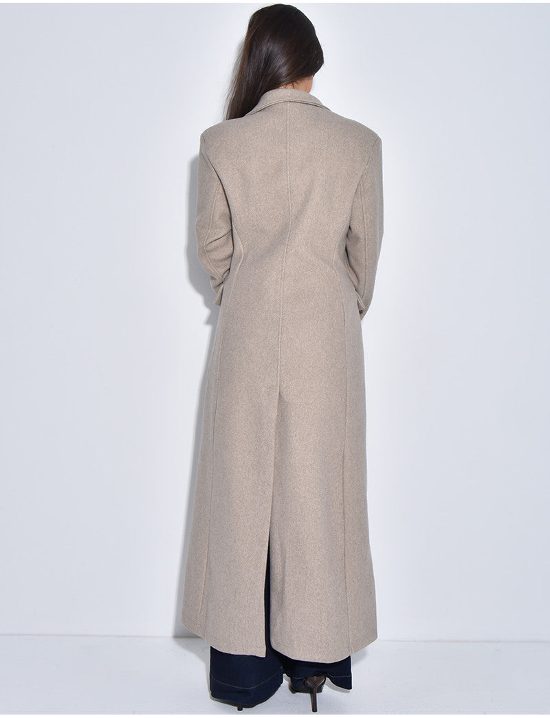 Manteau long en laine cintré