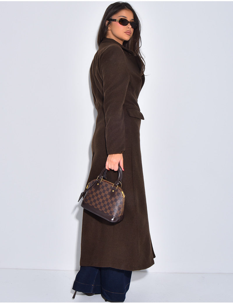 Manteau long en laine cintré