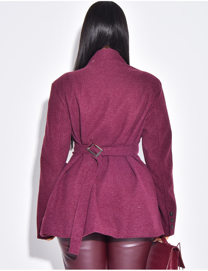 Manteau cintrée effet cache coeur à serrer dans le dos