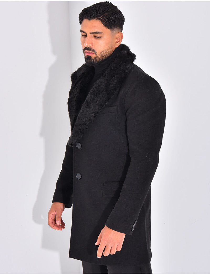 Manteau col en fourrure