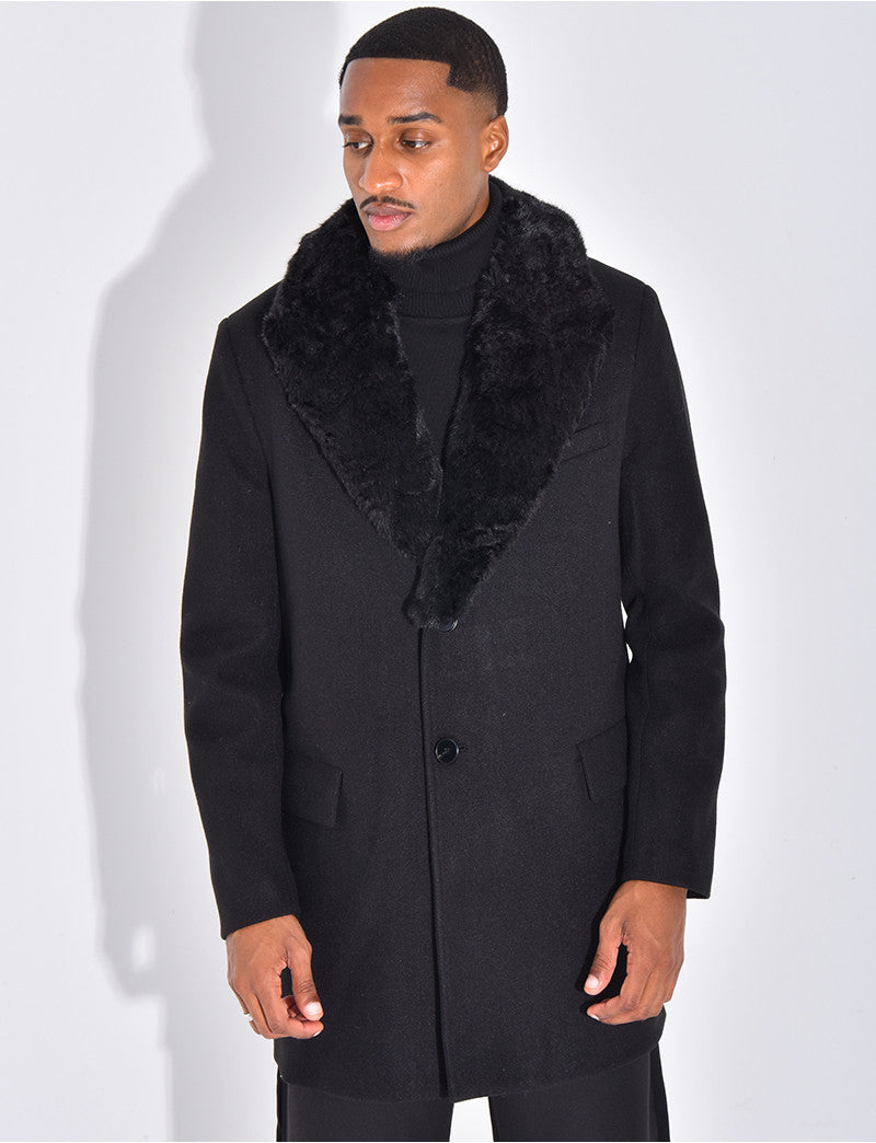 Manteau col en fourrure