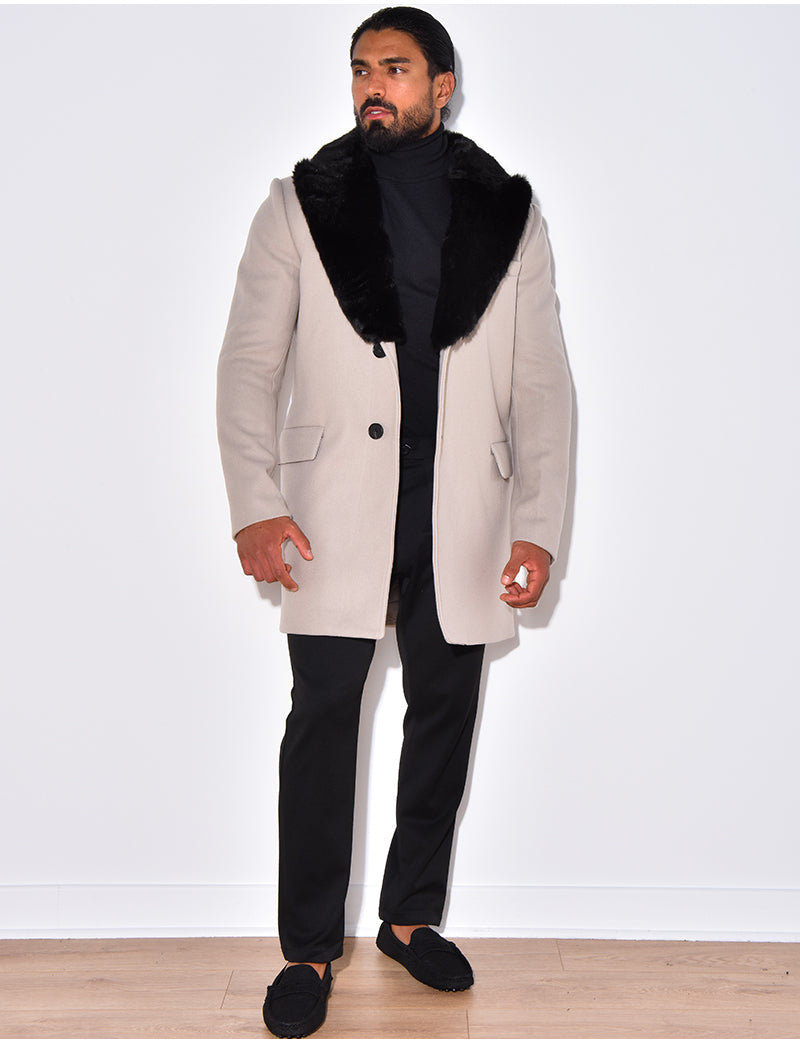 Manteau col en fourrure