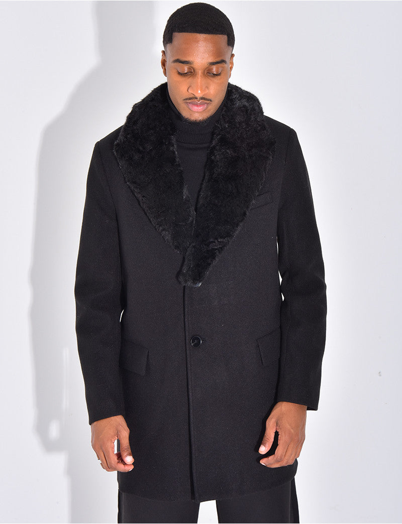 Manteau col en fourrure
