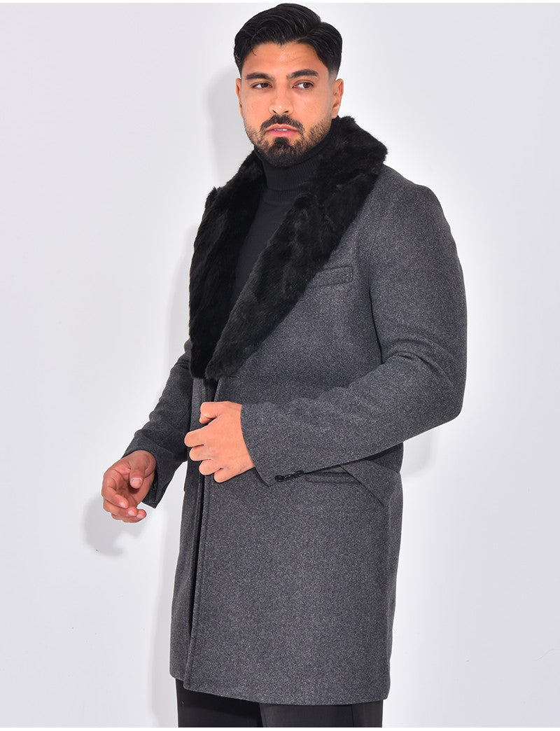 Manteau col en fourrure
