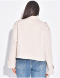 Trench court en feutrine boutonné