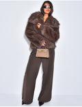 Veste courte en fausse fourrure