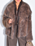 Veste courte en fausse fourrure