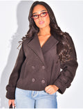 Trench court en feutrine premium boutonné