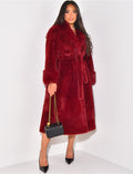 Manteau en fausse fourrure à ceinture