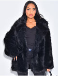 Manteau en fausse fourrure à col ouvert