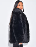 Manteau en fausse fourrure à col ouvert