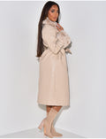 Manteau en similicuir à fausse fourrure