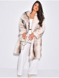Manteau long oversize en fausse fourrure