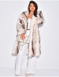 Manteau long oversize en fausse fourrure