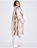 Manteau long oversize en fausse fourrure