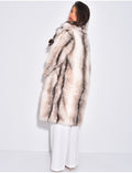 Manteau long oversize en fausse fourrure