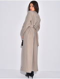 Manteau long et épais en feutrine effet cintré à la taille