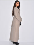 Manteau long et épais en feutrine effet cintré à la taille