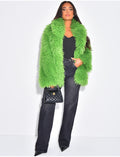 Manteau mi-long à fourrure fluffy