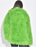 Manteau mi-long à fourrure fluffy