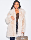 Manteau mi-long en fausse fourrure premium