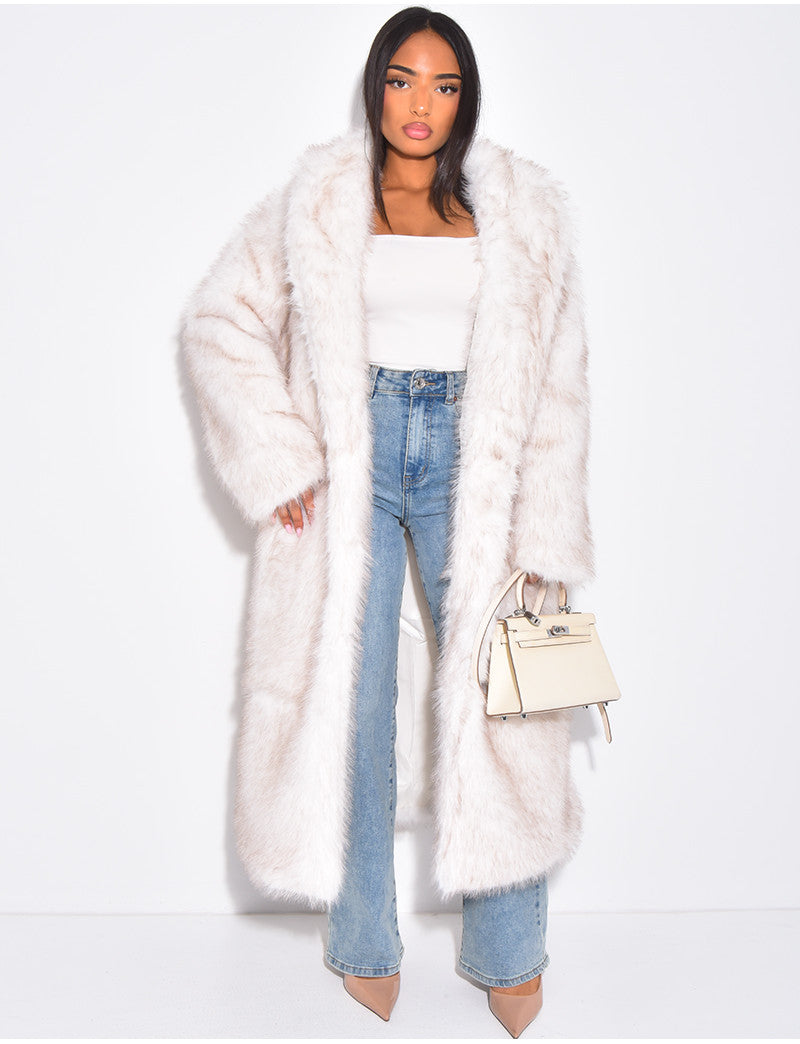 Manteau oversize à fourrure premium