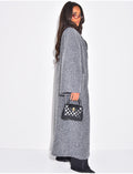 Manteau oversize en laine chiné