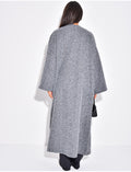 Manteau oversize en laine chiné