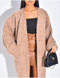 Manteau oversize en laine chiné
