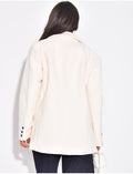 Blazer oversize en laine bouclée premium