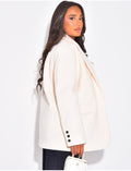 Blazer oversize en laine bouclée premium