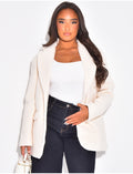 Blazer oversize en laine bouclée premium