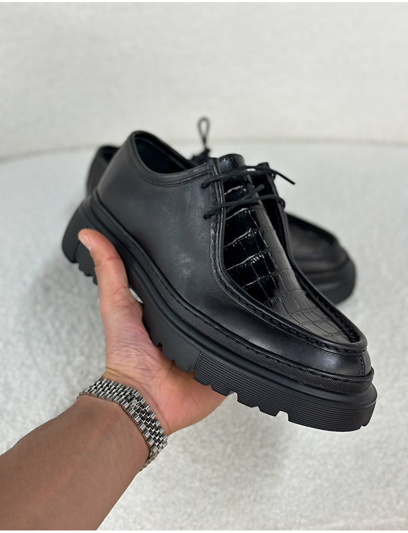 Mocassins en cuir véritables  à semelles épaisses