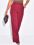 Pantalon de tailleur taille haute à revers