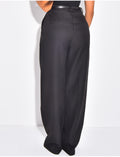 Pantalon de tailleur taille haute à ceinture