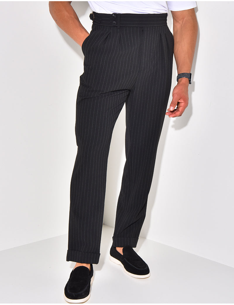 Pantalon à rayures texturé