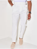 Pantalon à rayures texturé