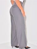 Pantalon de tailleur taille haute effet bouffant