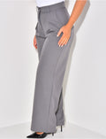 Pantalon de tailleur taille haute effet bouffant