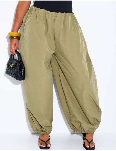 Pantalon bouffant en tissu parachute