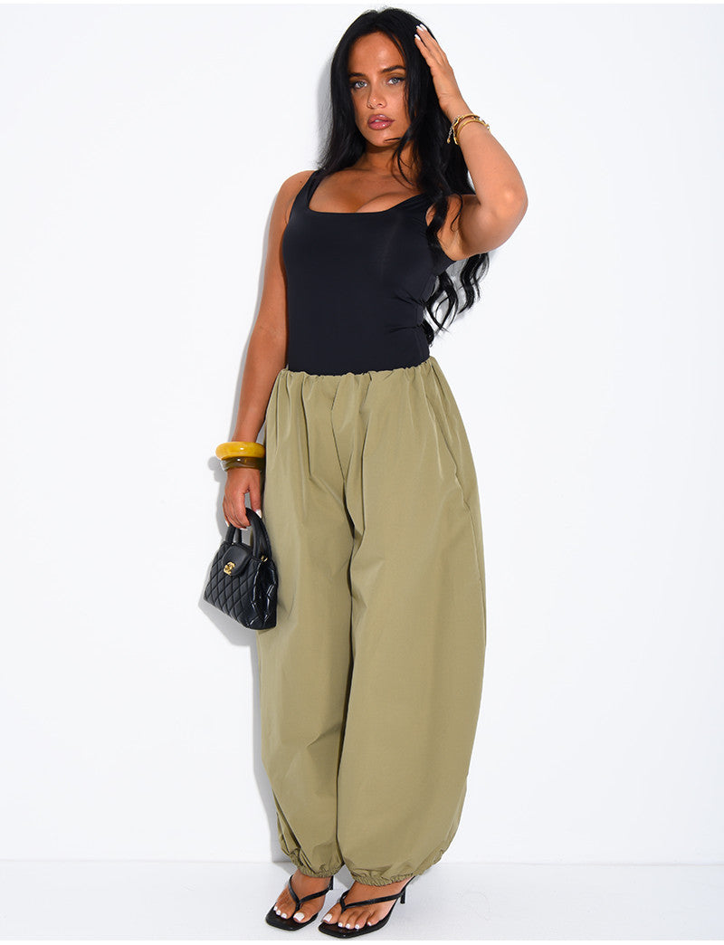 Pantalon bouffant en tissu parachute