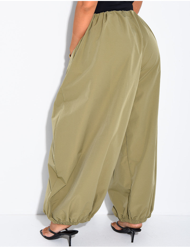 Pantalon bouffant en tissu parachute