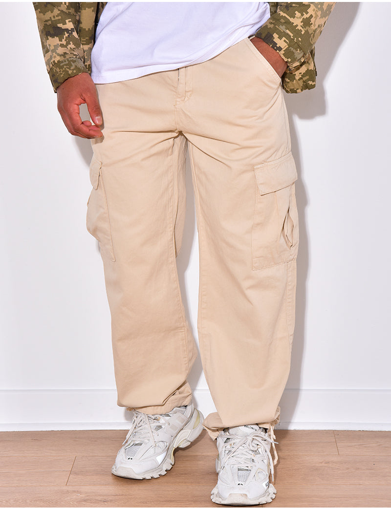 Pantalon cargo coupe droite