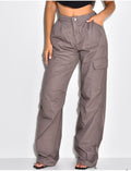 Pantalon parachute à poches cargo