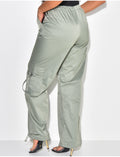 Pantalon parachute coupe droite à poches cargo